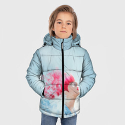 Куртка зимняя для мальчика BTS: Jungkook Pink, цвет: 3D-светло-серый — фото 2