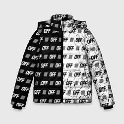 Куртка зимняя для мальчика Off-White: Black & White, цвет: 3D-черный