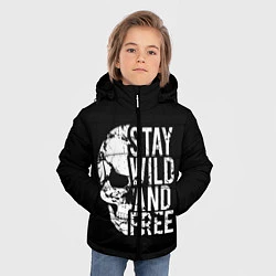 Куртка зимняя для мальчика Stay wild and free, цвет: 3D-светло-серый — фото 2