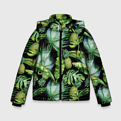 Зимняя куртка для мальчика Цветущие ананасы