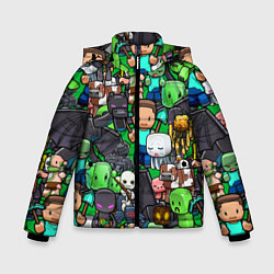 Куртка зимняя для мальчика Жители Майнкрафт, цвет: 3D-светло-серый