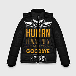Куртка зимняя для мальчика Human it was nice, цвет: 3D-черный