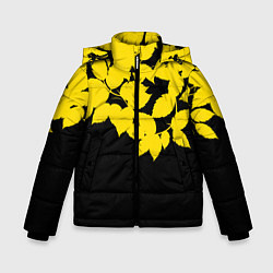 Куртка зимняя для мальчика Желтые Листья - Минимализм, цвет: 3D-красный
