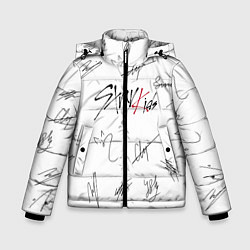 Куртка зимняя для мальчика STRAY KIDS АВТОГРАФЫ, цвет: 3D-светло-серый