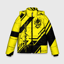 Куртка зимняя для мальчика Cyberpunk 2077: Yellow Samurai, цвет: 3D-черный