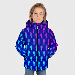 Куртка зимняя для мальчика Billie Eilish: Violet Pattern, цвет: 3D-черный — фото 2