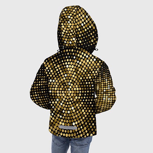 Зимняя куртка для мальчика Золотые блестящие блестки / 3D-Светло-серый – фото 4