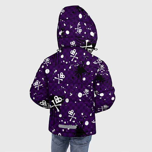 Зимняя куртка для мальчика Эмо 2007 фиолетовый фон / 3D-Светло-серый – фото 4