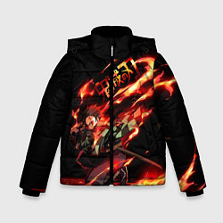 Куртка зимняя для мальчика Demon Slayer, цвет: 3D-черный