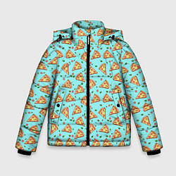 Куртка зимняя для мальчика Пицца, цвет: 3D-черный