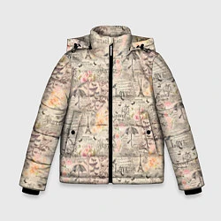 Куртка зимняя для мальчика Paris vintage theme, цвет: 3D-черный