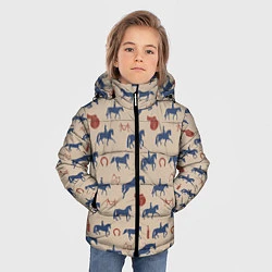 Куртка зимняя для мальчика Кони, цвет: 3D-черный — фото 2