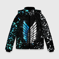 Куртка зимняя для мальчика Атака титанов, цвет: 3D-черный