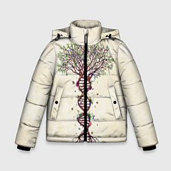 Куртка зимняя для мальчика Дерево жизни, цвет: 3D-черный