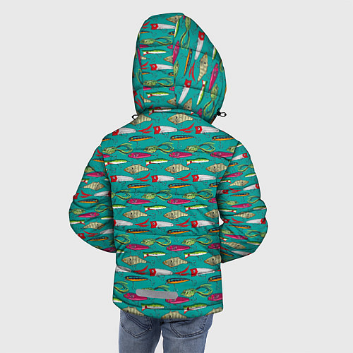 Зимняя куртка для мальчика Рыбацкие блесна / 3D-Светло-серый – фото 4