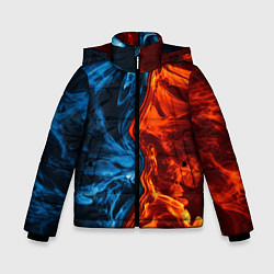 Куртка зимняя для мальчика Огонь и вода, цвет: 3D-черный