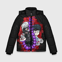 Куртка зимняя для мальчика Токийский гуль, цвет: 3D-черный