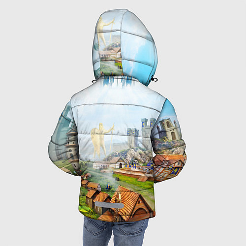 Зимняя куртка для мальчика ГЕРОИ МЕЧА И МАГИИ / 3D-Светло-серый – фото 4