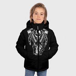 Куртка зимняя для мальчика Движковый череп, цвет: 3D-черный — фото 2