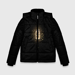 Куртка зимняя для мальчика Банка со светлячками, цвет: 3D-черный