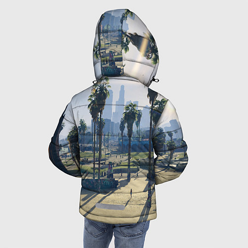Зимняя куртка для мальчика GRAND THEFT AUTO 5 / 3D-Светло-серый – фото 4