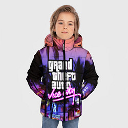 Куртка зимняя для мальчика Grand Theft Auto Vice City, цвет: 3D-светло-серый — фото 2