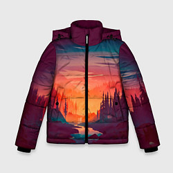 Куртка зимняя для мальчика Minimal forest sunset, цвет: 3D-светло-серый