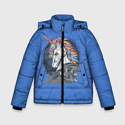 Куртка зимняя для мальчика Единорог Rock, цвет: 3D-черный