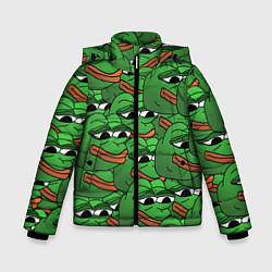 Куртка зимняя для мальчика Pepe The Frog, цвет: 3D-черный