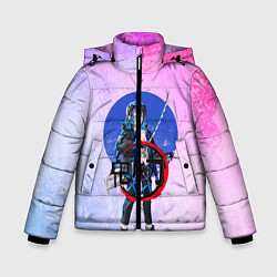 Куртка зимняя для мальчика Клинок рассекающий демонов, цвет: 3D-черный