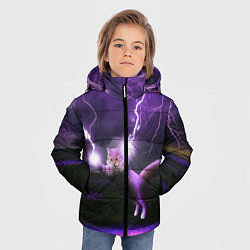 Куртка зимняя для мальчика Кот и Молнии, цвет: 3D-черный — фото 2