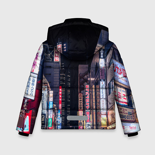 Зимняя куртка для мальчика Ночной Токио / 3D-Красный – фото 2