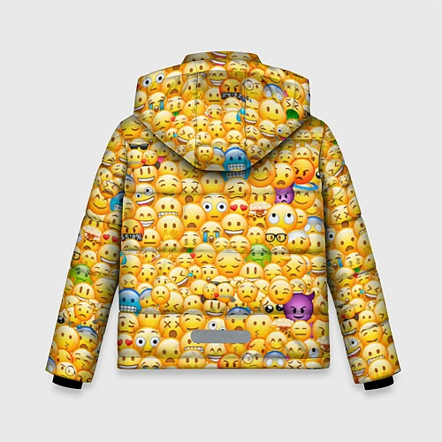 Зимняя куртка для мальчика Смайлики Emoji / 3D-Красный – фото 2