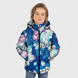 Куртка зимняя для мальчика Нежные цветы, цвет: 3D-светло-серый — фото 2