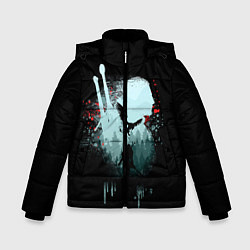Куртка зимняя для мальчика ВЕДЬМАК, цвет: 3D-черный