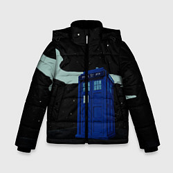 Куртка зимняя для мальчика ТАРДИС, цвет: 3D-черный