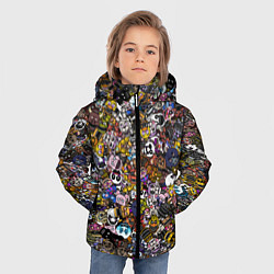 Куртка зимняя для мальчика FNaF стикербомбинг, цвет: 3D-красный — фото 2