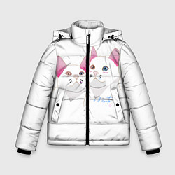 Куртка зимняя для мальчика Mартовская пара котов, цвет: 3D-черный
