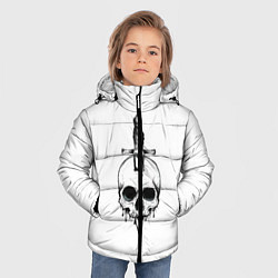 Куртка зимняя для мальчика Череп, цвет: 3D-светло-серый — фото 2