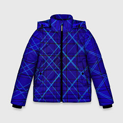 Куртка зимняя для мальчика Сине-черная геометрия 3D, цвет: 3D-светло-серый