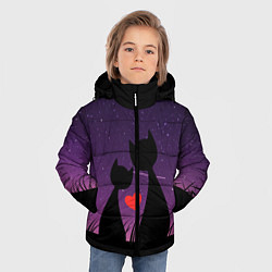 Куртка зимняя для мальчика Котики, цвет: 3D-черный — фото 2