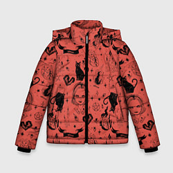 Куртка зимняя для мальчика Приключения Сабрины, цвет: 3D-черный