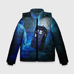 Куртка зимняя для мальчика ТАРДИС, цвет: 3D-черный
