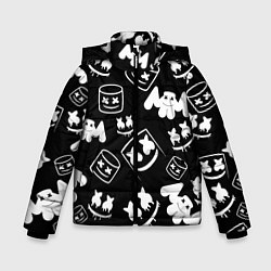 Куртка зимняя для мальчика Marshmello ЧБ, цвет: 3D-черный