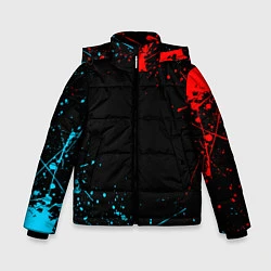 Куртка зимняя для мальчика БРЫЗГИ КРАСОК, цвет: 3D-черный