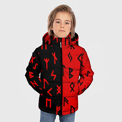 Куртка зимняя для мальчика РУНЫ, цвет: 3D-черный — фото 2