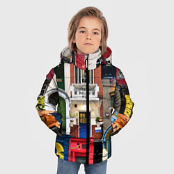 Куртка зимняя для мальчика London doors цифровой коллаж, цвет: 3D-красный — фото 2