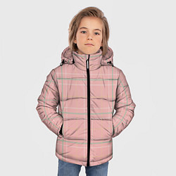 Куртка зимняя для мальчика Шотландка Розовая, цвет: 3D-черный — фото 2