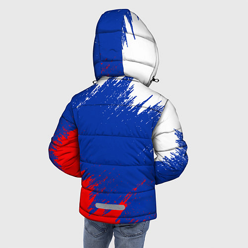 Зимняя куртка для мальчика РОССИЯ ТРИКОЛОР / 3D-Светло-серый – фото 4