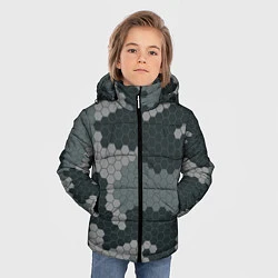 Куртка зимняя для мальчика КАМУФЛЯЖ СОТЫ, цвет: 3D-светло-серый — фото 2